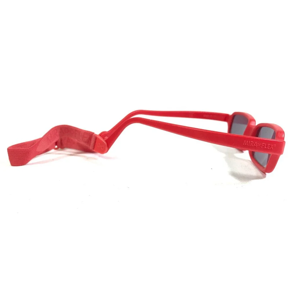 Miraflex Sunglasses NEW BABY 2 Bright Red Rubberized Frames with Purple Lenses
